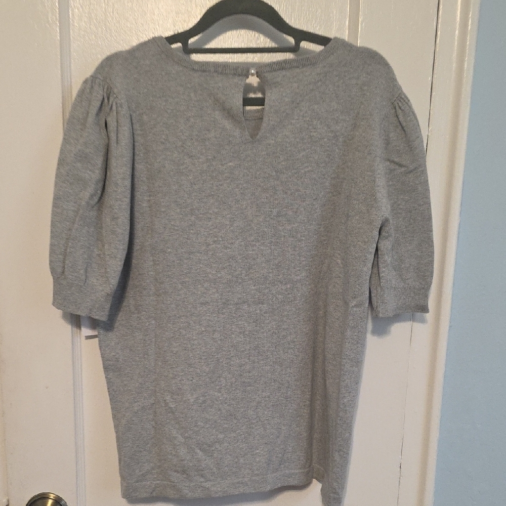 CeCe Heather Gray Short Sleeve swrater - Picture 7 of 7